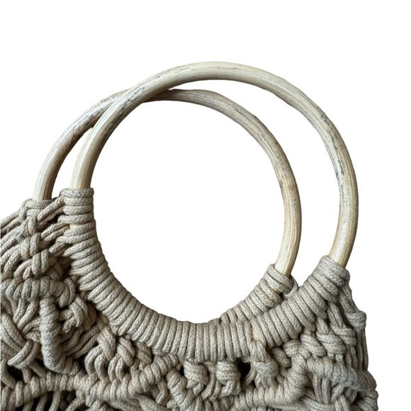 Woven Knit Crochet Beach Bag Tote Purse - Picture 4 of 4